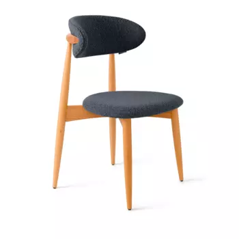 Стул Lucas тёмно-серый букле с ножками цвета орех