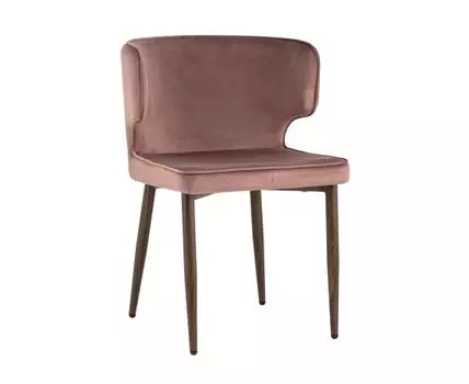 Стул Матео велюр пыльно-розовый ножки дерево