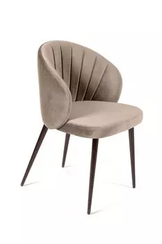 Стул Mont Blanc, бархат пепельно-бежевый 25 / черный конус