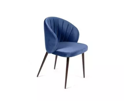 Стул Mont Blanc, бархат синий 29 / черный конус