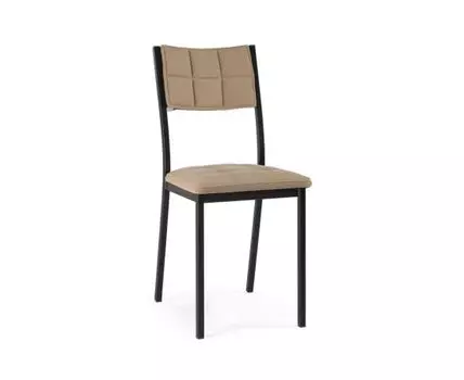 Стул на металлокаркасе Бекал латте / черный матовый