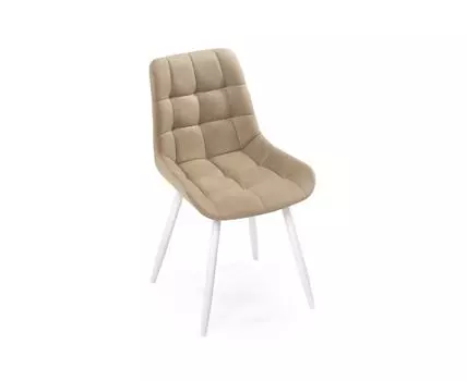 Стул на металлокаркасе Челси крутящийся бежевый / белый