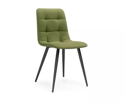 Стул на металлокаркасе Чилли велюр черный / зеленый