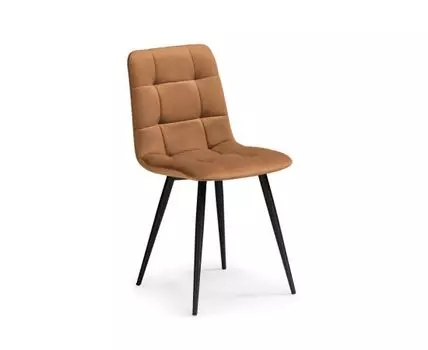 Стул на металлокаркасе Чилли велюр кирпичный / черный