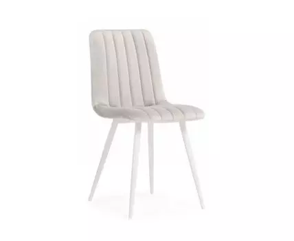 Стул на металлокаркасе Дани молочный велюр velutto 67 / белый