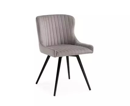 Стул на металлокаркасе Хабри серый / черный глянец