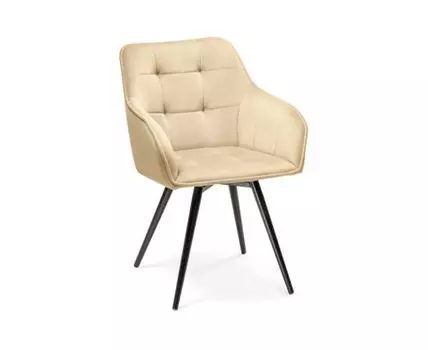 Стул на металлокаркасе Идас бежевый / черный глянец
