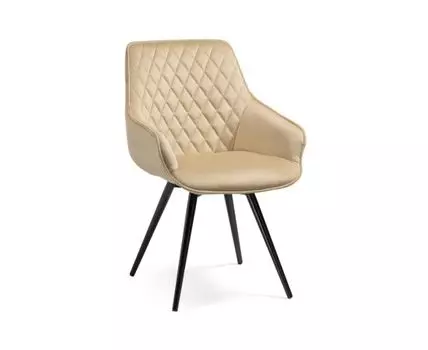 Стул на металлокаркасе Эгел бежевый / черный глянец