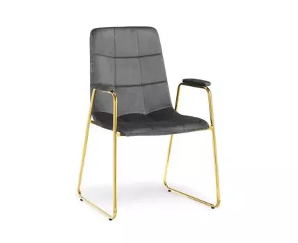 Стул на металлокаркасе Lana dark grey / gold