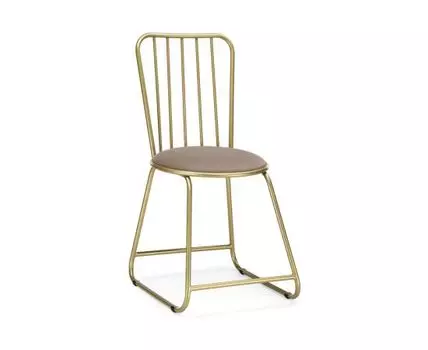 Стул на металлокаркасе Лирион бежевый велюр / золото
