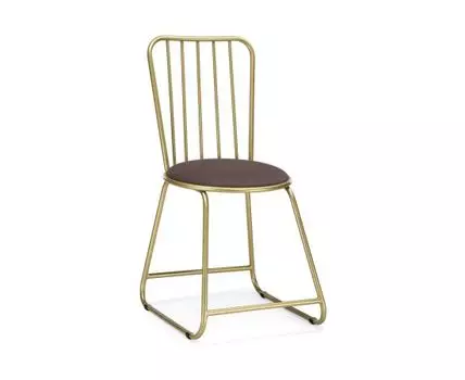 Стул на металлокаркасе Лирион какао велюр / золото