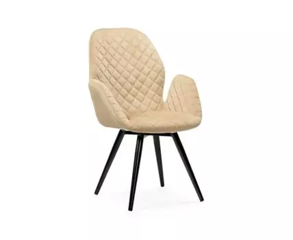 Стул на металлокаркасе Муат бежевый / черный глянец