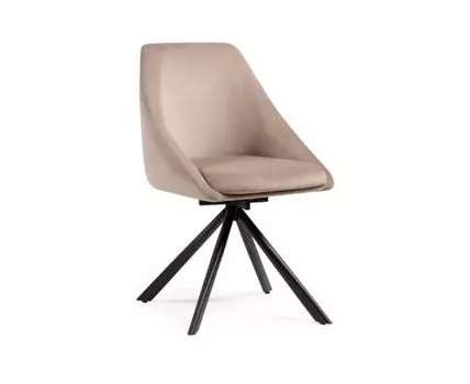 Стул на металлокаркасе Окленд крутящийся латте / черный