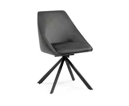 Стул на металлокаркасе Окленд крутящийся серый / черный