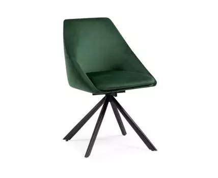Стул на металлокаркасе Окленд крутящийся темно-зеленый / черный