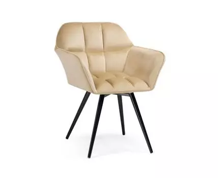 Стул на металлокаркасе Ямес бежевый / черный глянец