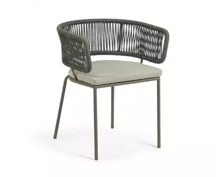 Стул Nadin с зеленой веревкой и оцинкованной сталью