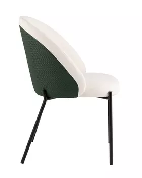 Стул обеденный Adelinde бежевый с зеленой экокожей