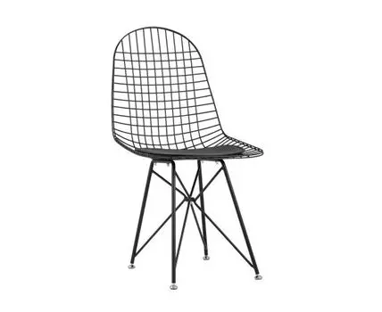 Стул обеденный Eiffel черный с черной подушкой
