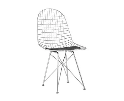 Стул обеденный Eiffel хромированный с черной подушкой