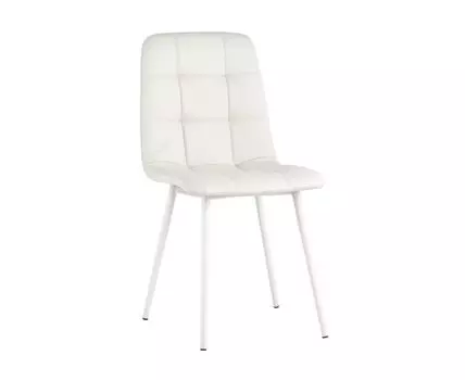 Стул Oliver экокожа белый белые ножки