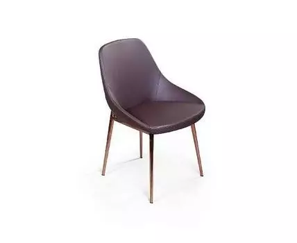 Стул Oscar экокожа soft touch коричневый, декор розовое золото