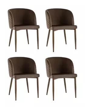 Стул Оскар велюр коричневый 4 шт