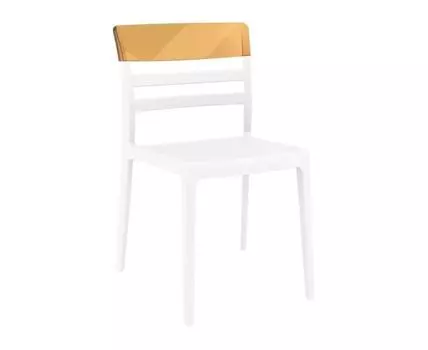Стул пластиковый Moun (белый, коричневый, 52)