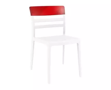 Стул пластиковый Moun (белый, красный, 52)
