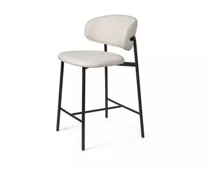 Стул полубарный Adele, ткань, светло-серый