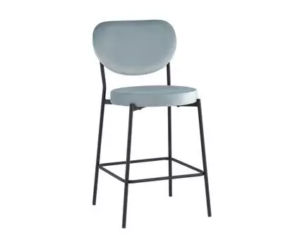 Стул полубарный Барбара NEW велюр серо-голубой