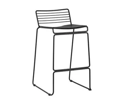 Стул полубарный Danny черный с черной подушкой