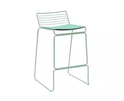 Стул полубарный Danny зеленый с подушкой