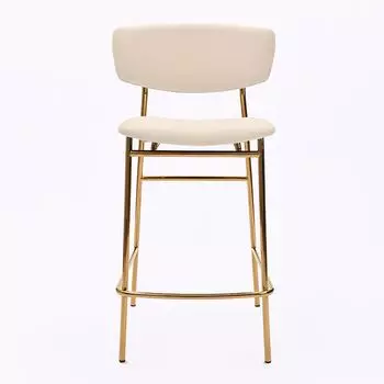 Стул полубарный Deimos, микровелюр бежевый лайт, опоры золото