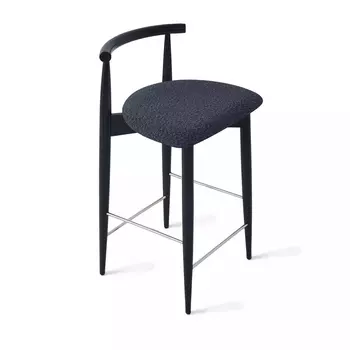 Стул полубарный Diana, бук натуральный (эмаль черная), темно-серый