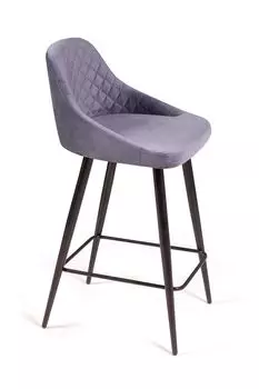 Стул полубарный Douglas ромб, бархат серый 27