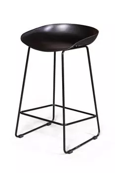 Стул полубарный Leo пластик черный