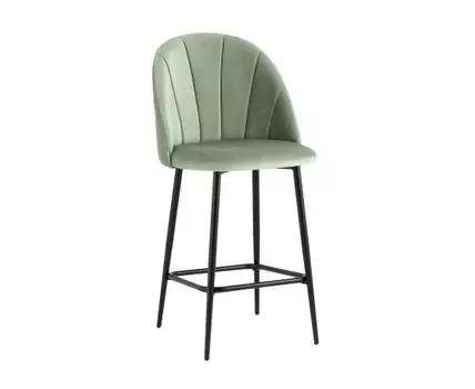 Стул полубарный Логан велюр фисташковый