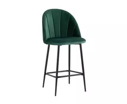 Стул полубарный Логан велюр зелёный