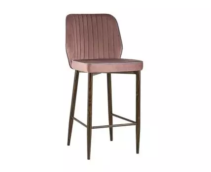 Стул полубарный Лоренс велюр пыльно-розовый