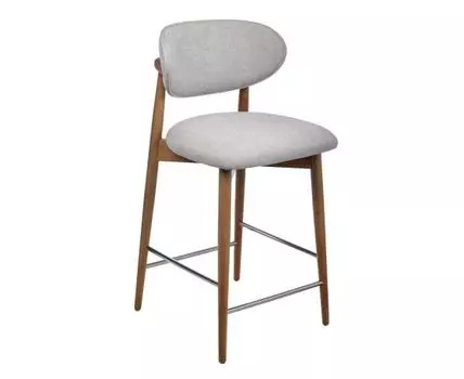 Стул полубарный Lucas 3 серый букле с ножками цвета орех