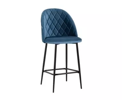 Стул полубарный Марсель велюр пыльно-синий