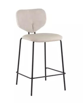 Стул полубарный Masey бежевый с бежевой экокожей