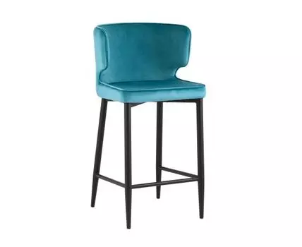 Стул полубарный Матео велюр темно-бирюзовый