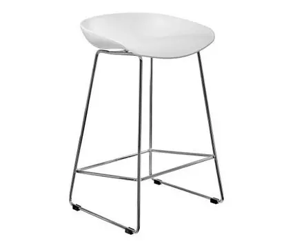 Стул полубарный Neo белый с хромированными ножками