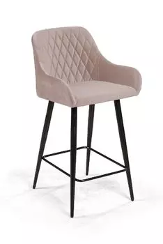 Стул полубарный Robert, бархат пепельно-бежевый 25