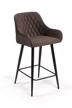 Стул полубарный Robert поворотный 360 градусов, бархат антрацит 14