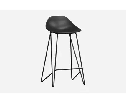 Стул полубарный Роки Black (пластик, Черный, черный)