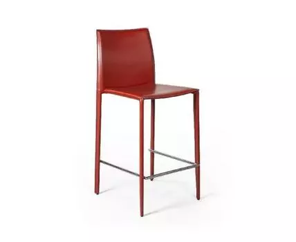 Стул полубарный Rolf, кожа ретро-красный