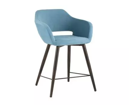 Стул полубарный Саймон велюр пыльно-голубой